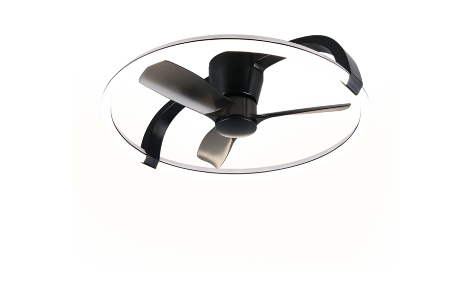 Trio Lighting Trio STOCKHOLM VENTILATOR plafondlamp | LED | mat zwart | Ø 73,5 cm | IP20 | 1x 37W | 4500 lm | 2700-6500K | dimbaar