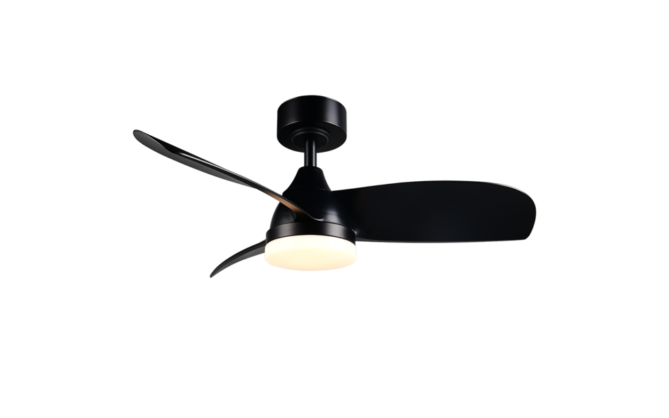 Trio Lighting Trio HELSINKI LED ceiling fan light | 1x 22W 2200 lm 2700-6000K | black | Ø 90 cm | IP20 | 32.5 cm