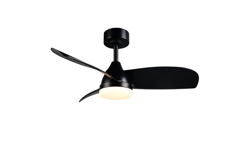 Trio Lighting Trio HELSINKI LED ceiling fan light | 1x 22W 2200 lm 2700-6000K | black | Ø 90 cm | IP20 | 32.5 cm