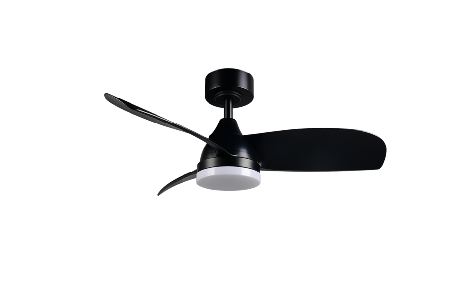 Trio Lighting Trio HELSINKI LED ceiling fan light | 1x 22W 2200 lm 2700-6000K | black | Ø 90 cm | IP20 | 32.5 cm