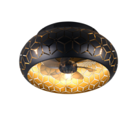 Trio BIDAR VENTILATOR plafondlamp | zwart/goud | IP20 | E27