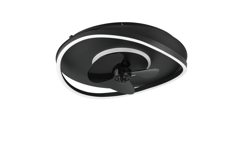 Trio Lighting Trio SORTLAND LED ceiling fan light | 1x 36W 3600 lm 2700-6500K | black | Ø 50 cm | IP20 | 15 cm