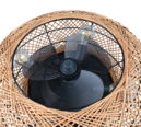 Trio Lighting Trio LILLESAND VENTILATOR plafondlamp | E27 Fitting | bruin | Ø 50 cm | IP20 | excl. 4x E27 | max. 10W | dimbaar