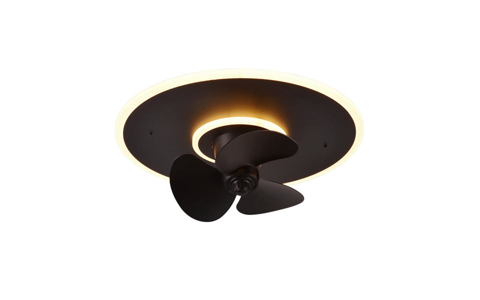Trio Lighting Trio NYBRO VENTILATOR plafondlamp | LED | mat zwart | Ø 50 cm | IP20 | 1x 30W | 3500 lm | 2700-6500K | dimbaar