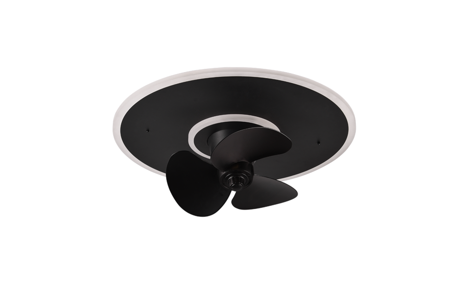 Trio Lighting Trio NYBRO VENTILATOR plafondlamp | LED | mat zwart | Ø 50 cm | IP20 | 1x 30W | 3500 lm | 2700-6500K | dimbaar