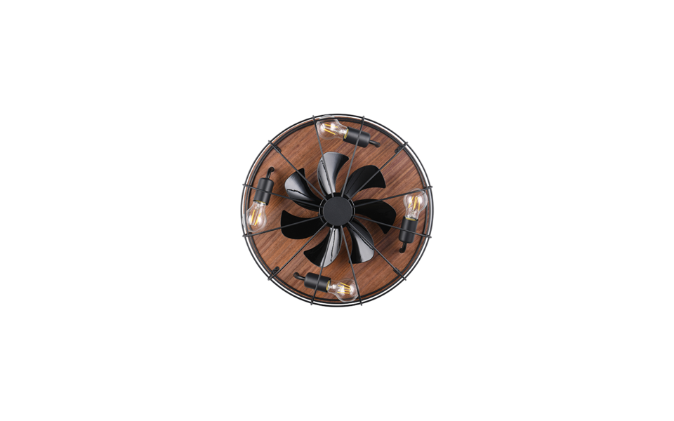 Trio Lighting Trio TRONDHEIM ceiling fan light | 4x E27 max 40W | black | Ø 48.5 cm | IP20 | 17.5 cm