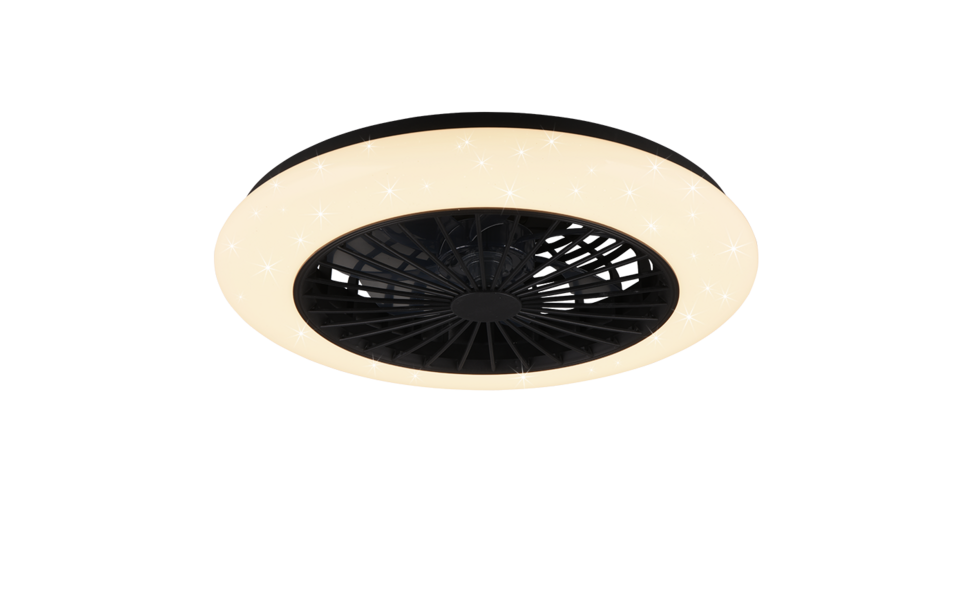 Trio Lighting Trio STRALSUND LED ceiling fan light | 1x 40W 4500 lm 3000-6500K | black | Ø 50 cm | IP20 | 16.8 cm