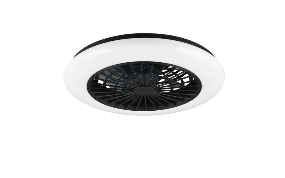 Trio Lighting Trio STRALSUND LED ceiling fan light | 1x 40W 4500 lm 3000-6500K | black | Ø 50 cm | IP20 | 16.8 cm