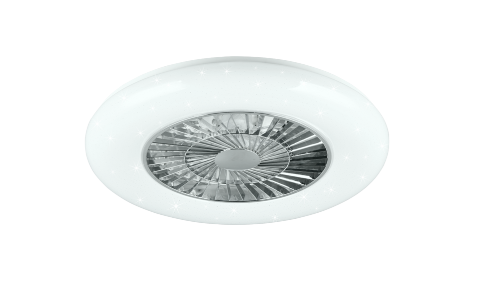 Trio Lighting Trio VISBY VENTILATOR plafondlamp | LED | chroom met wit | Ø 58 cm | IP20 | 1x 38W | 4400 lm | 2700-6500K | dimbaar