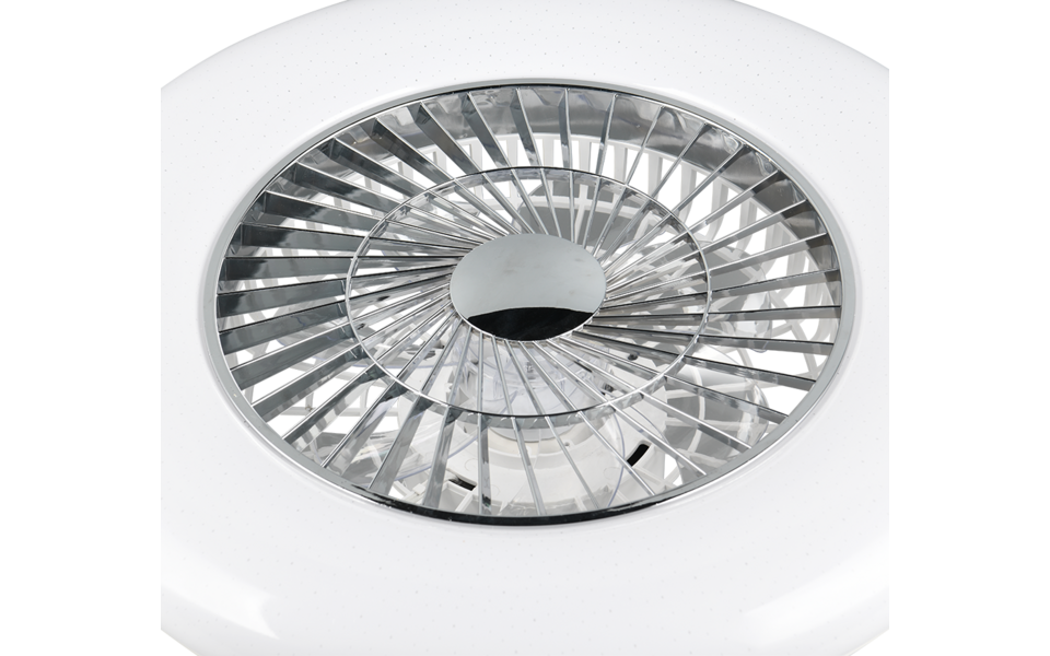 Trio Lighting Trio VISBY VENTILATOR plafondlamp | LED | chroom met wit | Ø 58 cm | IP20 | 1x 38W | 4400 lm | 2700-6500K | dimbaar