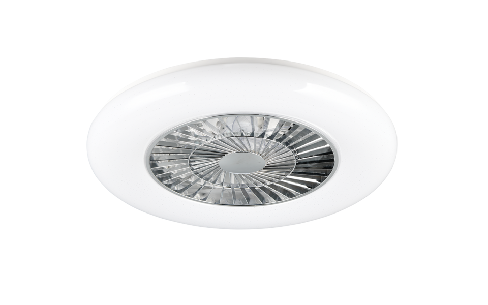 Trio Lighting Trio VISBY VENTILATOR plafondlamp | LED | chroom met wit | Ø 58 cm | IP20 | 1x 38W | 4400 lm | 2700-6500K | dimbaar