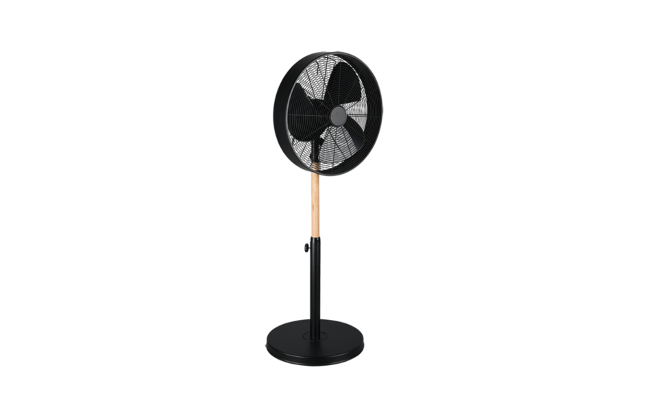 Trio Lighting Trio VIKING ceiling fan light | 50W | black with wood | Ø 45 cm | IP20 | 120.5 cm