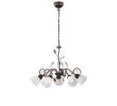 Trio Lighting Trio TRADITIO hanglamp | E14 Fitting | roestkleur antiek met albast | Ø 70 cm | IP20 | excl. 5x E14 | max. 40W