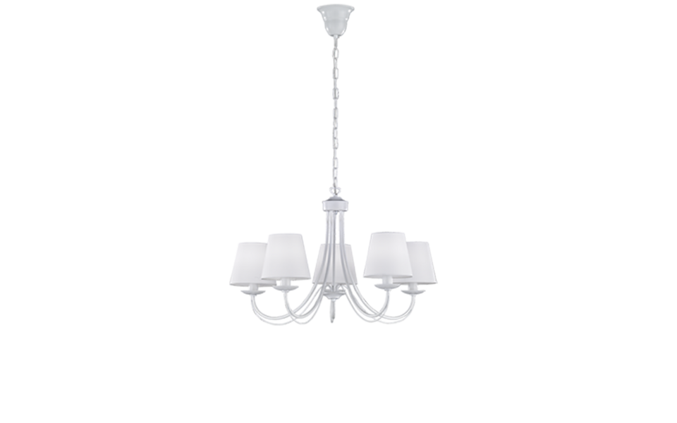 Trio Lighting Trio CORTEZ hanglamp | E14 Fitting | wit mat met wit | Ø 70 cm | IP20 | excl. 5x E14 | max. 28W