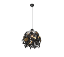Trio Lighting Trio LEAVY pendant light | 1x E27 max 40W | black | Ø 38 cm | IP20 | 150 cm