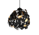 Trio Lighting Trio LEAVY hanglamp | E27 Fitting | mat zwart met zwart met zwart met goud | Ø 38 cm | IP20 | excl. 1x E27 | max. 28W