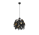Trio Lighting Trio LEAVY pendant light | 1x E27 max 40W | black | Ø 38 cm | IP20 | 150 cm