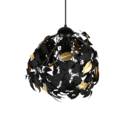 Trio Lighting Trio LEAVY hanglamp | E27 Fitting | mat zwart met zwart met zwart met goud | Ø 38 cm | IP20 | excl. 1x E27 | max. 28W