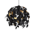 Trio Lighting Trio LEAVY hanglamp | E27 Fitting | mat zwart met zwart met zwart met goud | Ø 38 cm | IP20 | excl. 1x E27 | max. 28W