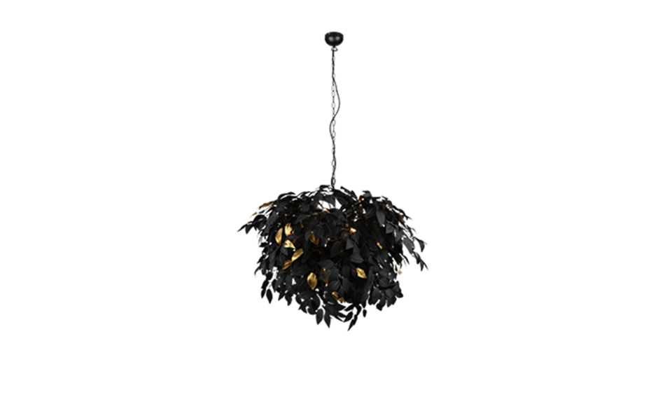 Trio Lighting Trio LEAVY pendant light | 4x E14 max 40W | black | Ø 70 cm | IP20 | 150 cm Trio Lighting Trio LEAVY pendant light | 4x E14 max 40W | black | Ø 70 cm | IP20 | 150 cm