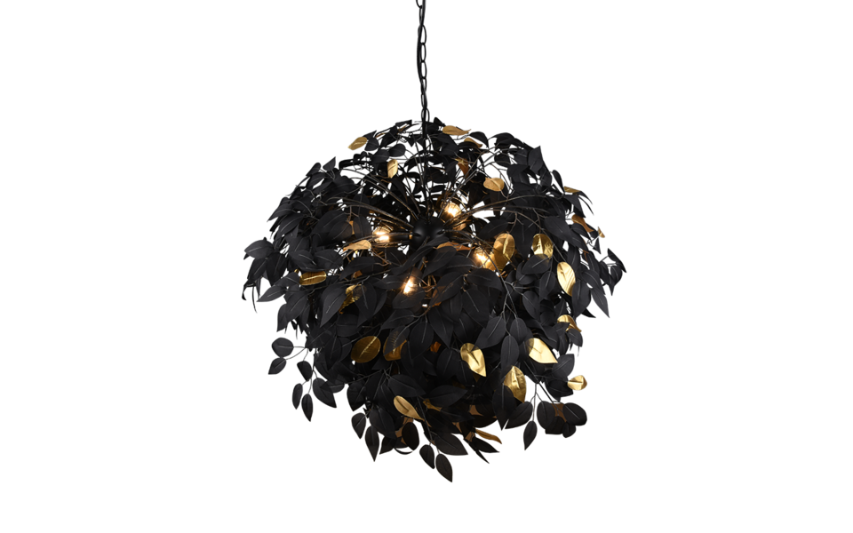 Trio Lighting Trio LEAVY pendant light | 4x E14 max 40W | black | Ø 70 cm | IP20 | 150 cm Trio Lighting Trio LEAVY pendant light | 4x E14 max 40W | black | Ø 70 cm | IP20 | 150 cm