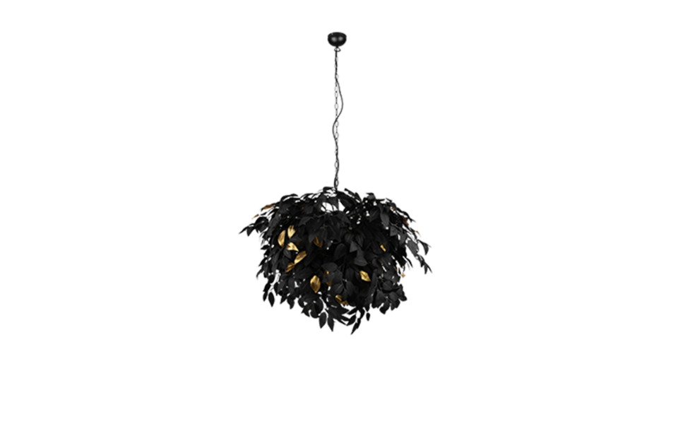 Trio Lighting Trio LEAVY pendant light | 4x E14 max 40W | black | Ø 70 cm | IP20 | 150 cm Trio Lighting Trio LEAVY pendant light | 4x E14 max 40W | black | Ø 70 cm | IP20 | 150 cm