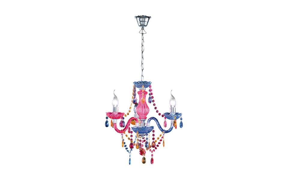 Trio Lighting Trio LÜSTER hanglamp | E14 Fitting | chroom met multicolor | Ø 46 cm | IP20 | excl. 3x E14 | max. 40W Trio Lighting Trio LÜSTER hanglamp | E14 Fitting | chroom met multicolor | Ø 46 cm | IP20 | excl. 3x E14 | max. 40W