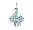 Trio Lighting Trio LÜSTER hanglamp | E14 Fitting | chroom met transparant met chroom | Ø 61 cm | IP20 | excl. 9x E14 | max. 40W