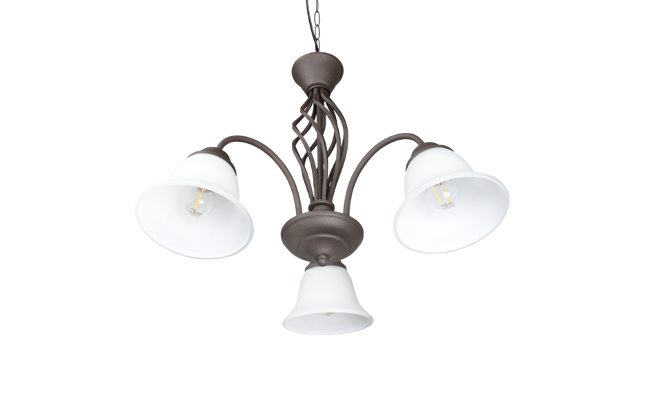 Trio Lighting Trio RUSTICA hanglamp | E14 Fitting | roestkleur met wit | Ø 55 cm | IP20 | excl. 3x E14 | max. 40W