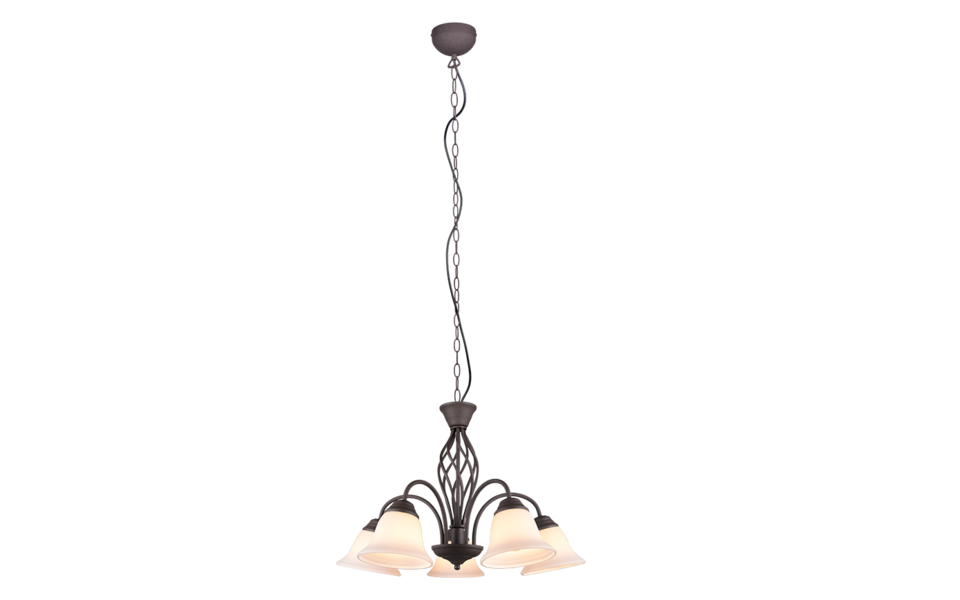 Trio Lighting Trio RUSTICA hanglamp | E14 Fitting | roestkleur met wit | Ø 60 cm | IP20 | excl. 5x E14 | max. 40W