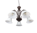 Trio Lighting Trio RUSTICA hanglamp | E14 Fitting | roestkleur met wit | Ø 60 cm | IP20 | excl. 5x E14 | max. 40W