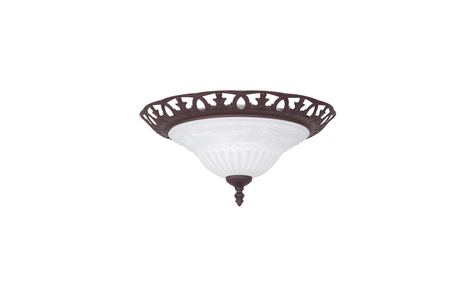 Trio Lighting Trio RUSTICA plafondlamp | E27 Fitting | roestkleur met wit | Ø 38 cm | IP20 | excl. 2x E27 | max. 60W
