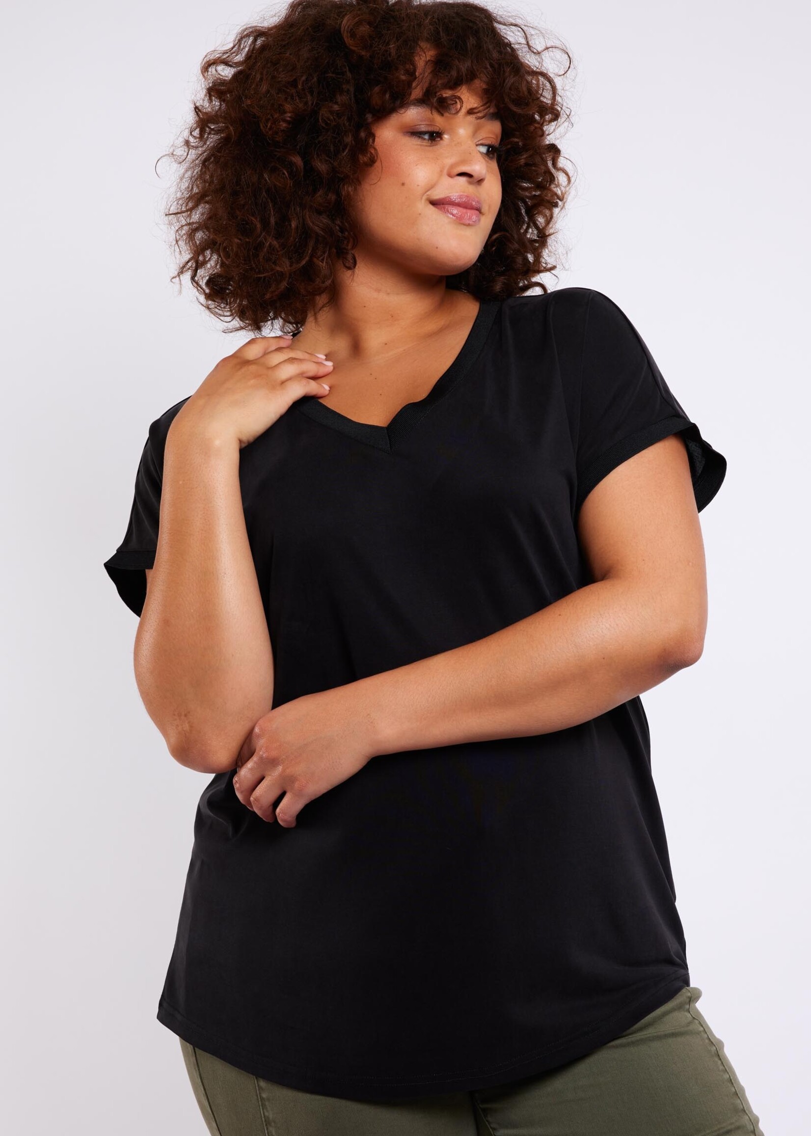 Exxcellent April Top V-hals Zwart Maat 54