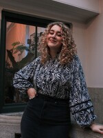 FLURESK Lotis Blouse  Zwart/Zand Maat 34 en 38