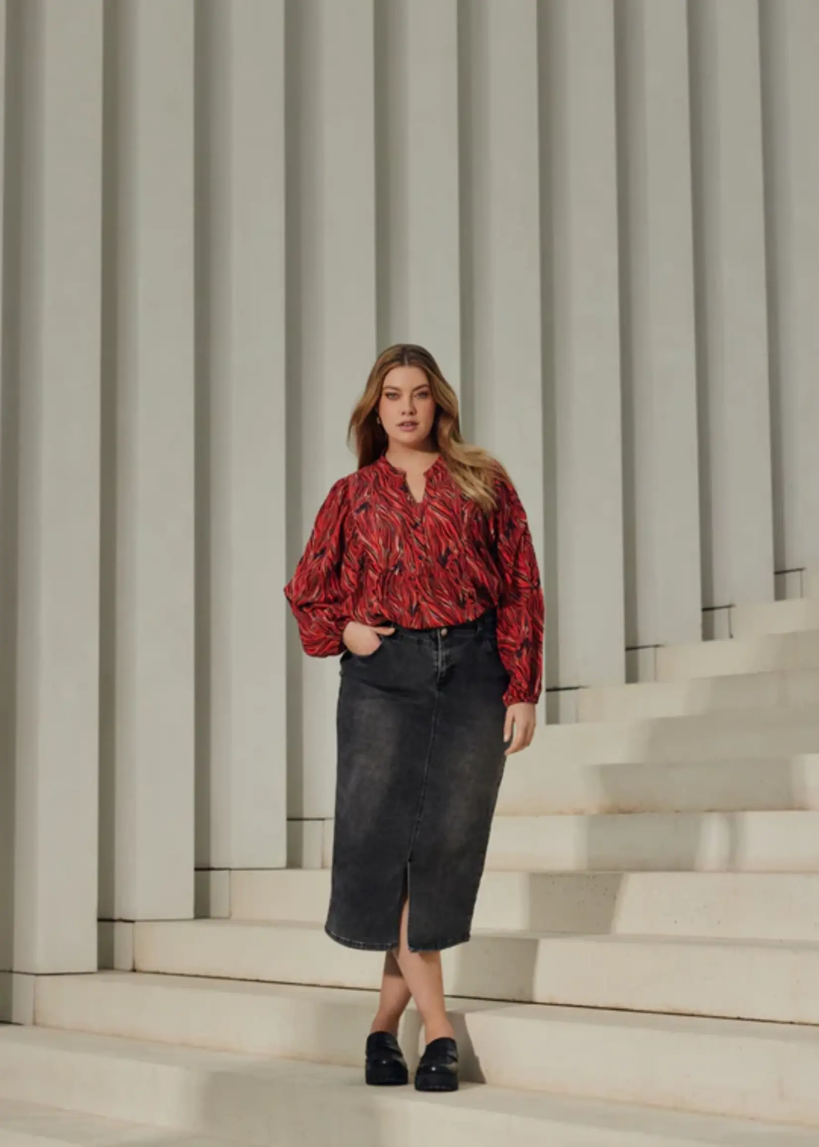 Exxcellent Amy rok Denim Dark Grey Maat 54