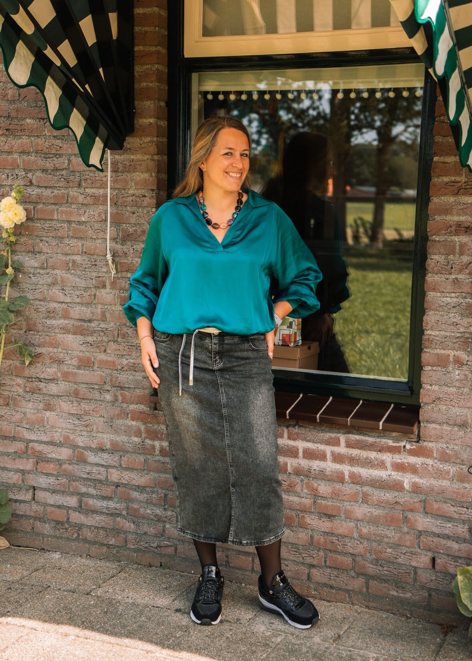 Exxcellent Amy rok Denim Dark Grey Maat 54