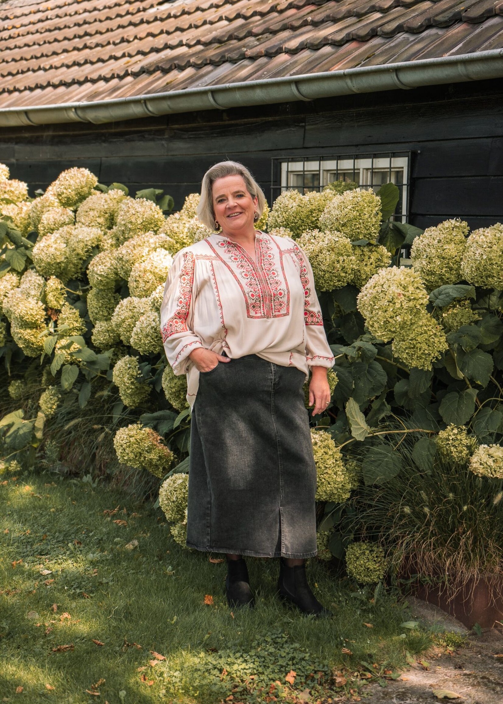 Exxcellent Amy rok Denim Dark Grey Maat 54