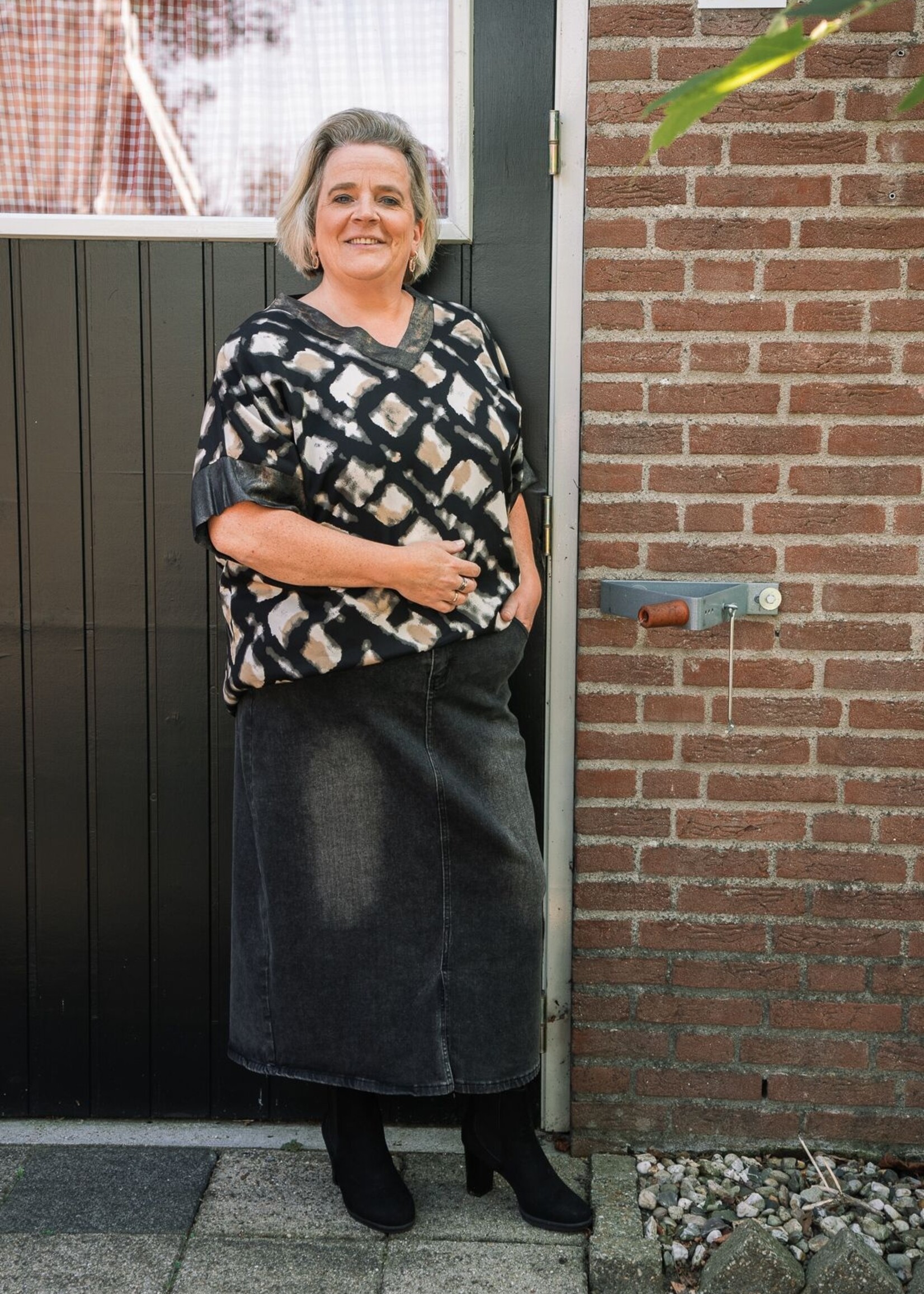 Exxcellent Amy rok Denim Dark Grey Maat 54