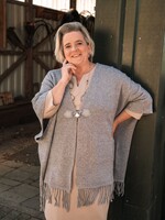 Poncho met Parel knoop Grey