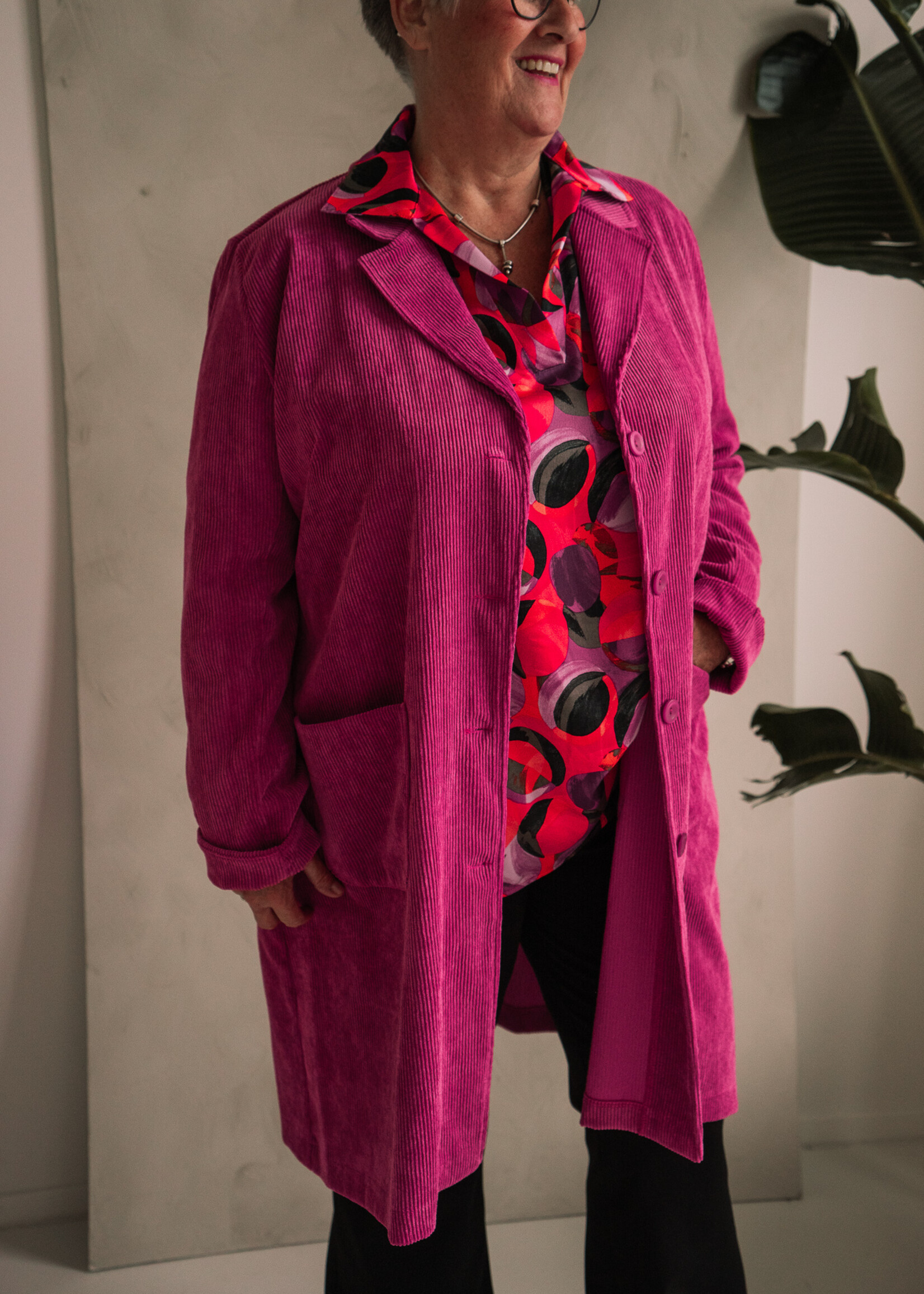 Ophilia Nora Strech Corduroy Pink Maat 1