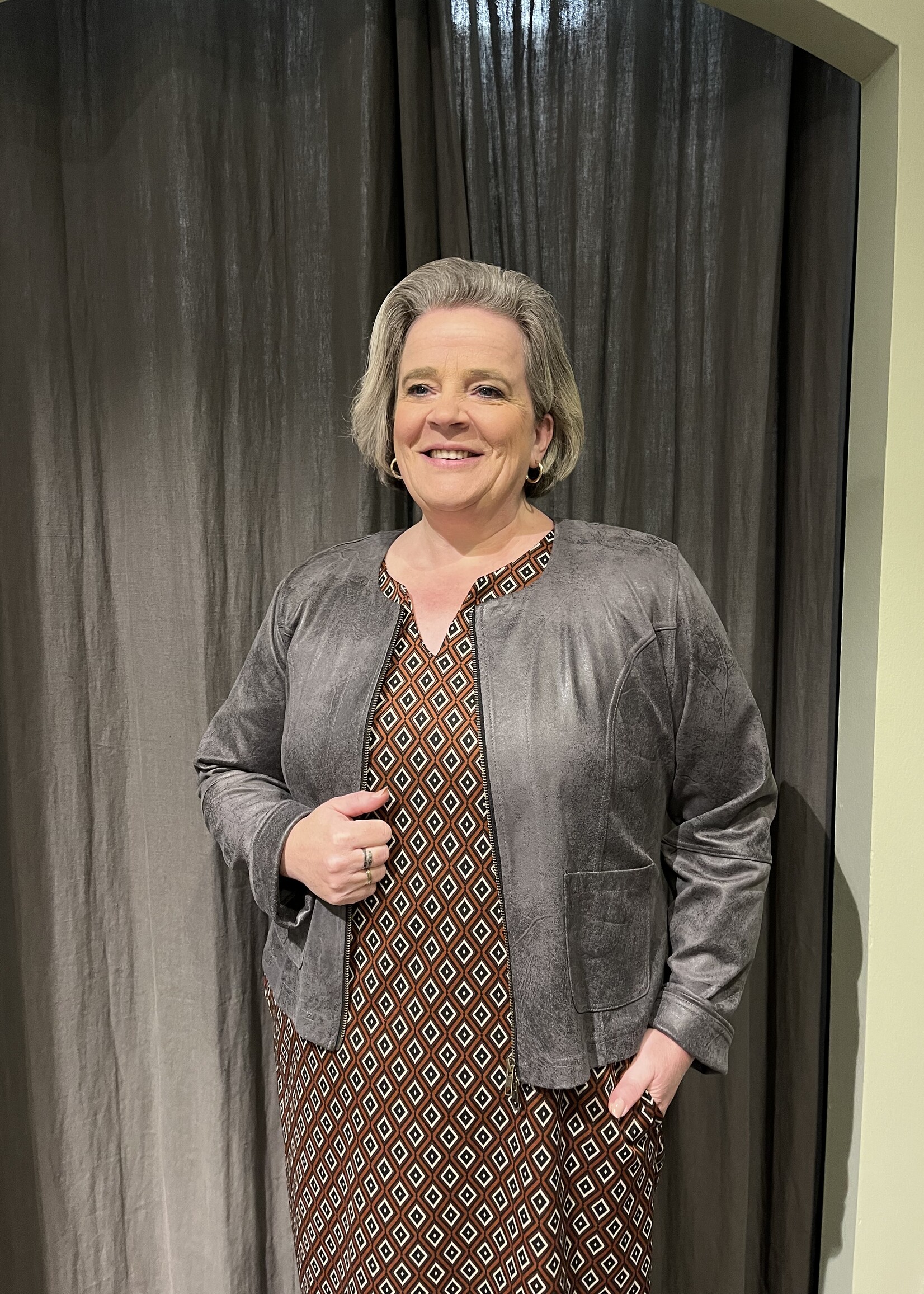 Ophilia Lara Leather Antraciet