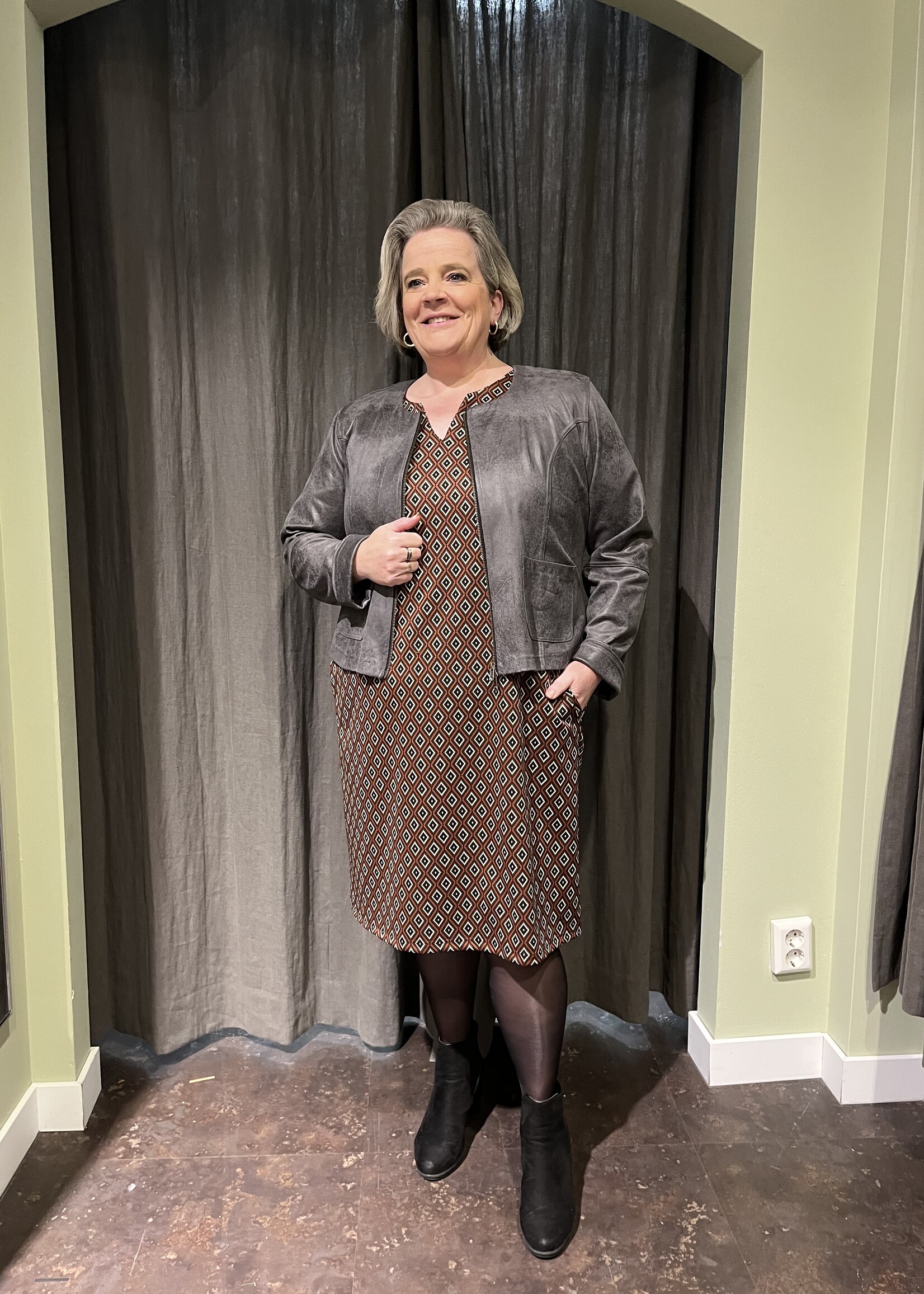 Ophilia Lara Leather Antraciet