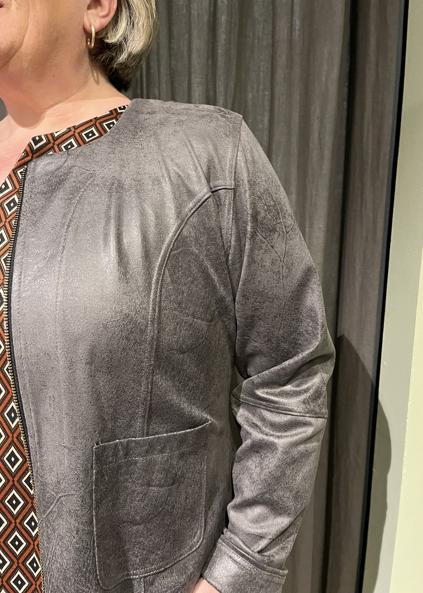 Ophilia Lara Leather Antraciet