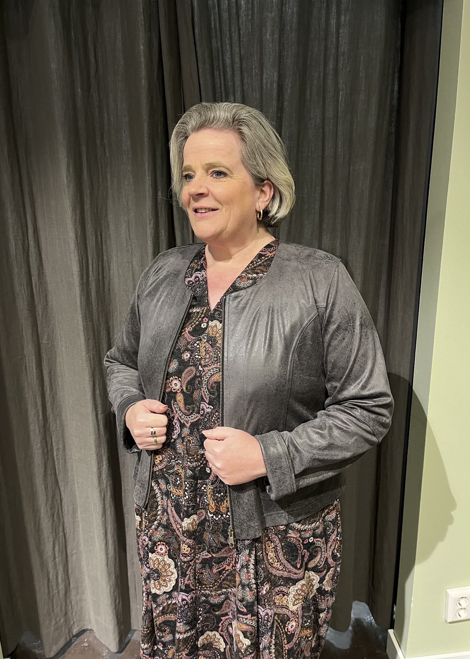 Ophilia Lara Leather Antraciet