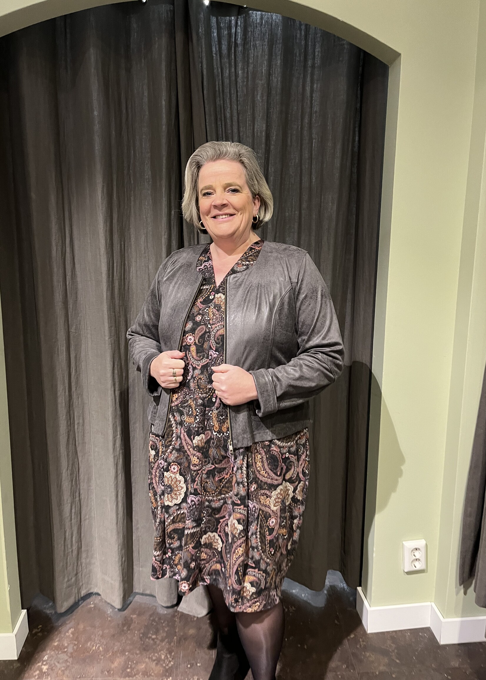 Ophilia Lara Leather Antraciet