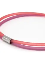 Cubes Rubber ketting 2 lijns, roze/koraal