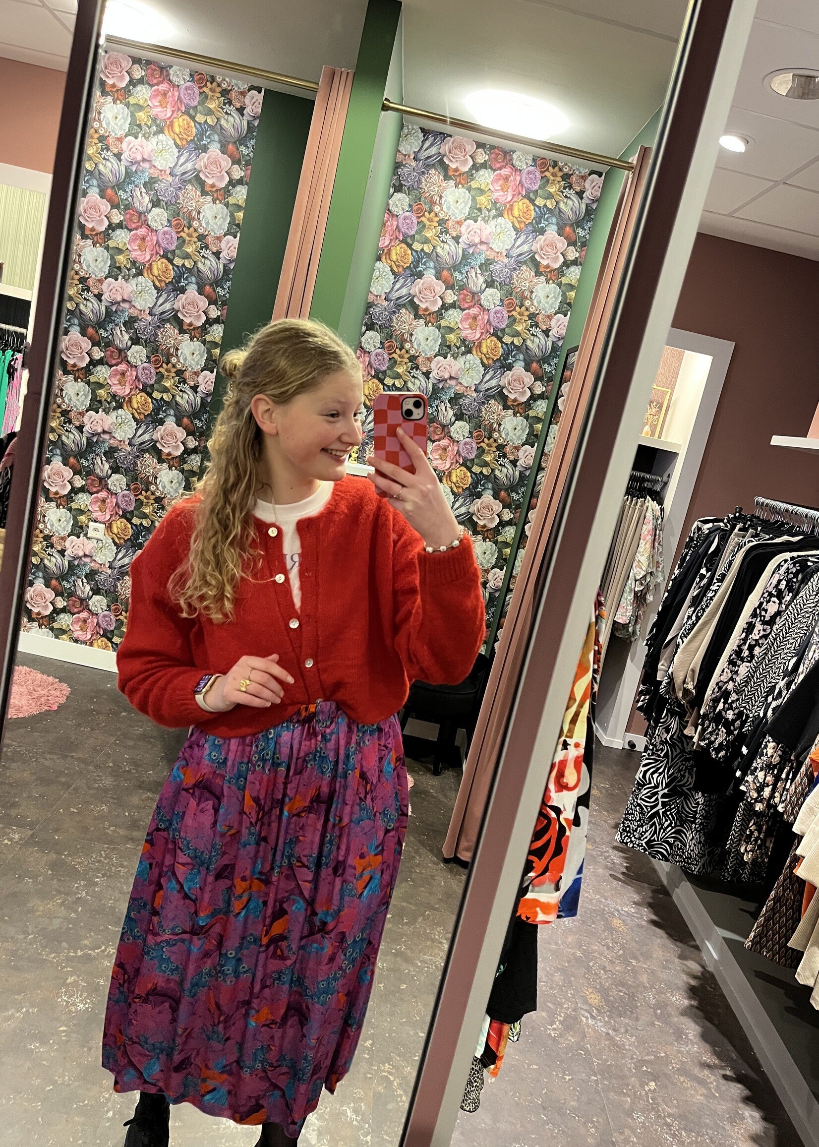 Maddie vestje gebreid Rood