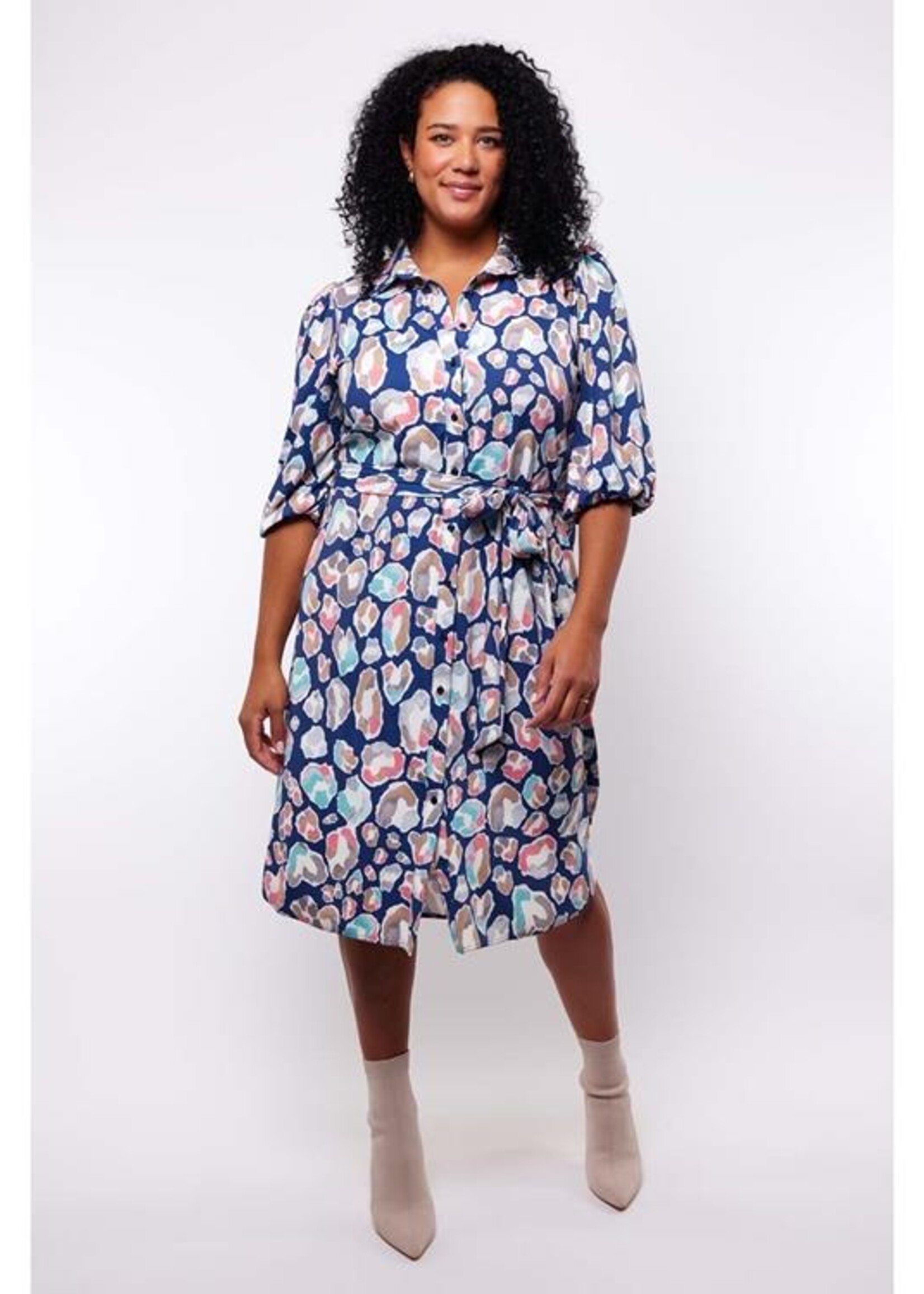 Exxcellent Cheyenne Dress Navy Blue Maat 46