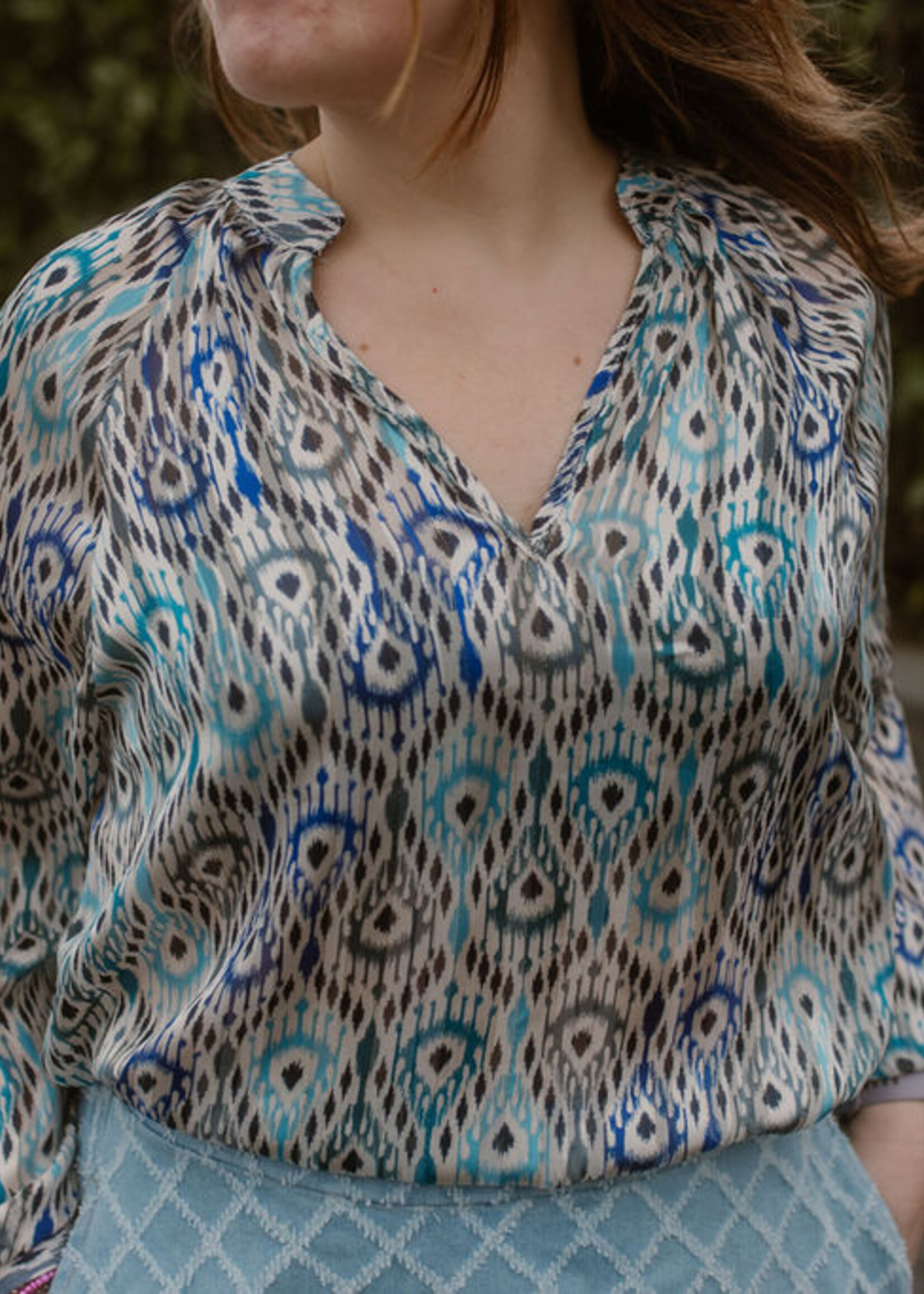 Blouse Naomi Blue Maat L en XL