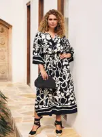 Exxcellent Soraya Dress Black/Ecru Maat 44